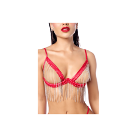 Ensemble 2 pièces à franges strass 